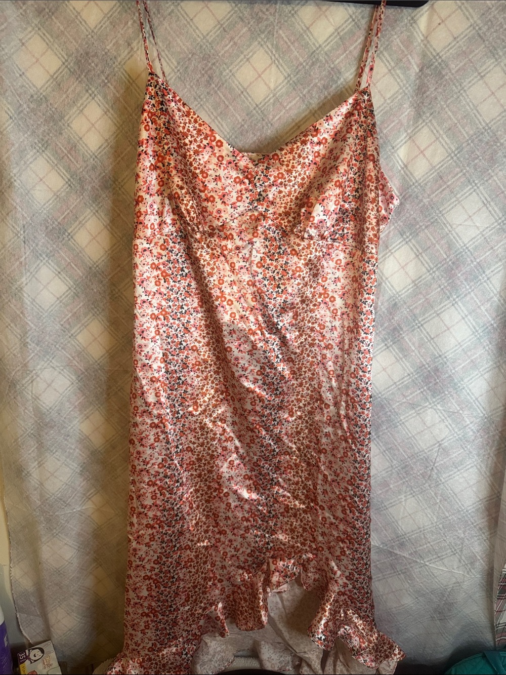 Miss Selfridge Pink Floral Satin Slip Dress